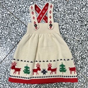 Hanna Andersson Holiday Knit Sweater Dress- 12-18m